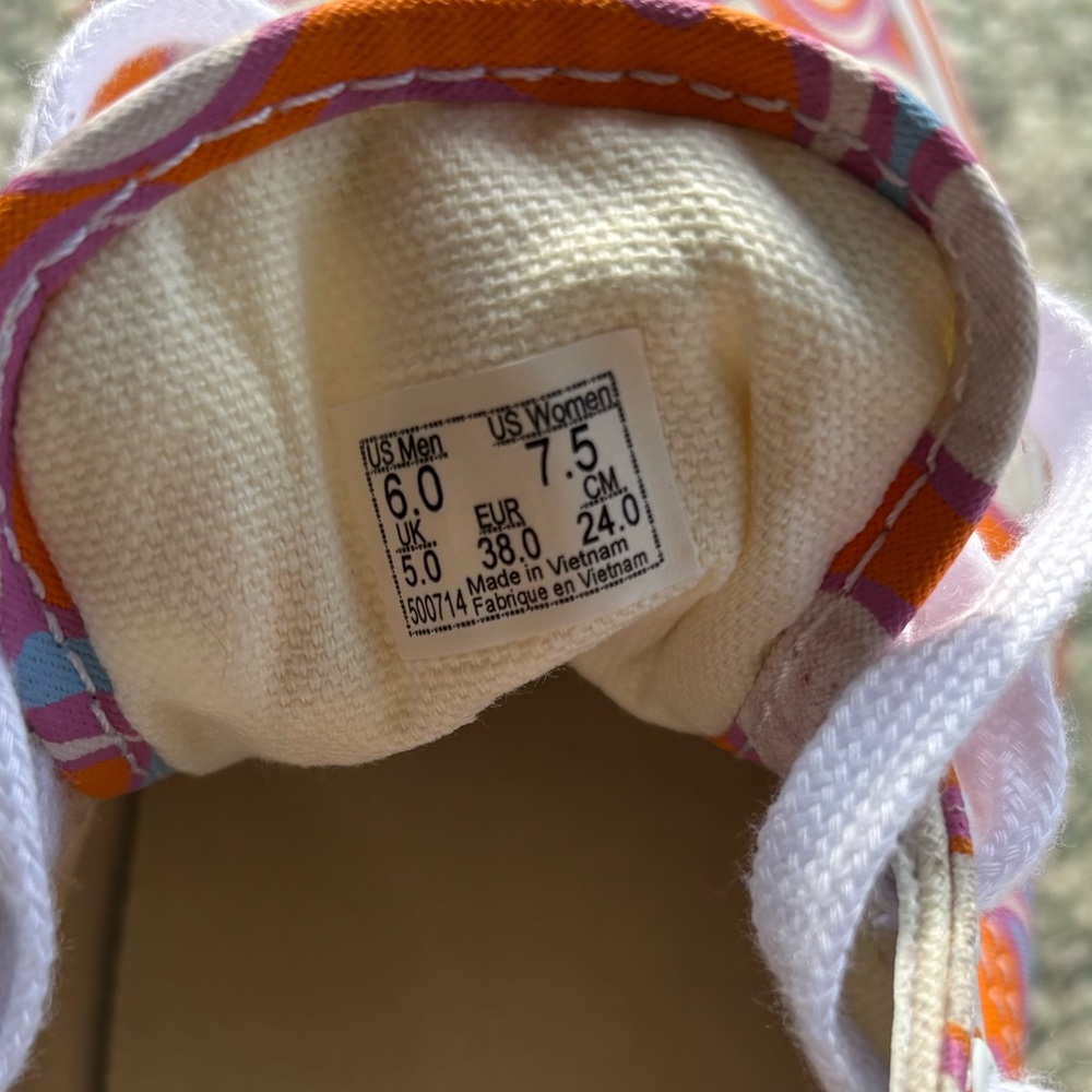Vans Old Skool Stacked UV Peace Orange & White Platform Shoes - Picture 9 of 13